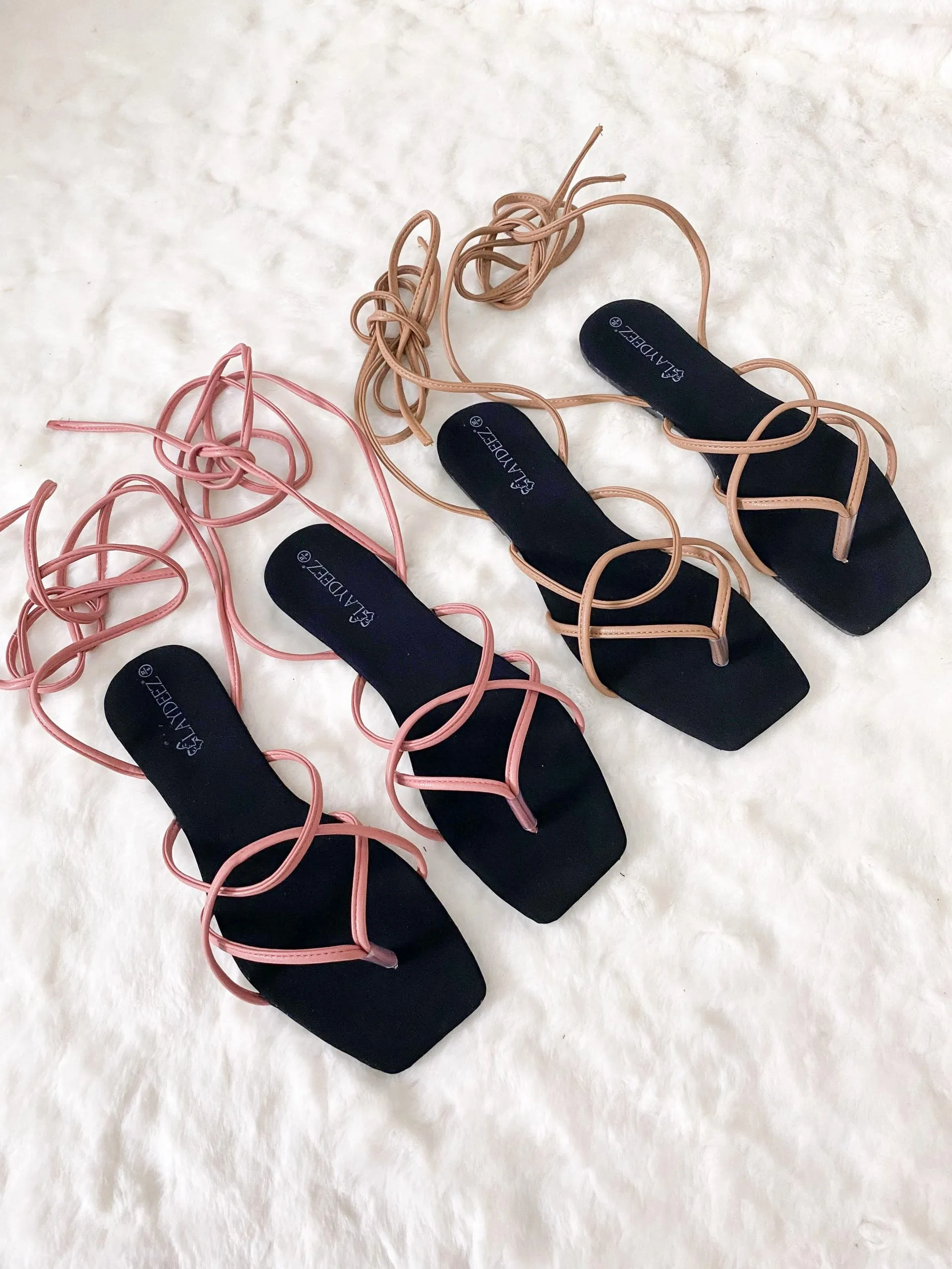 Desert Square Toe Tie Up Sandals