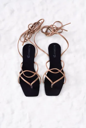 Desert Square Toe Tie Up Sandals
