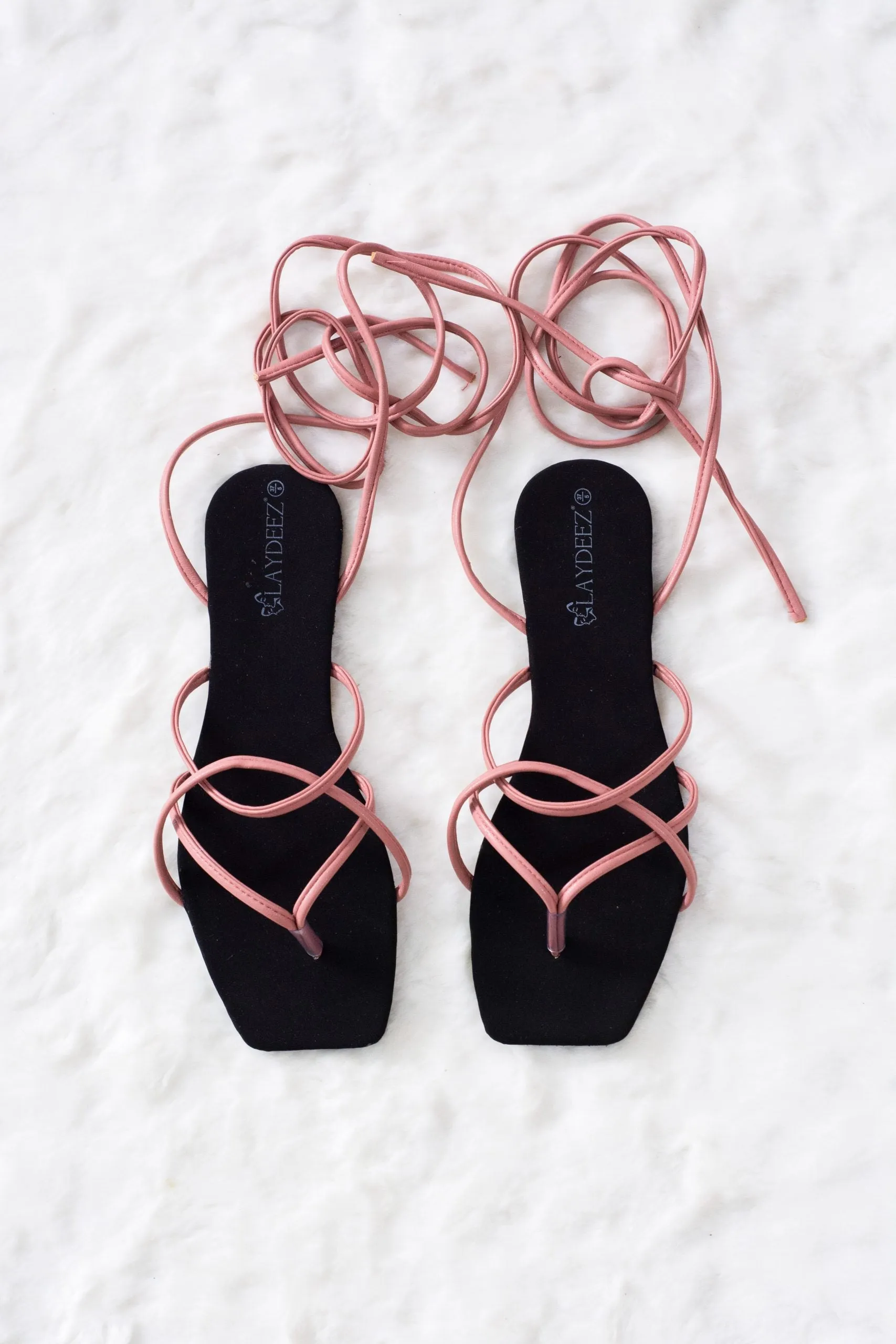 Desert Square Toe Tie Up Sandals