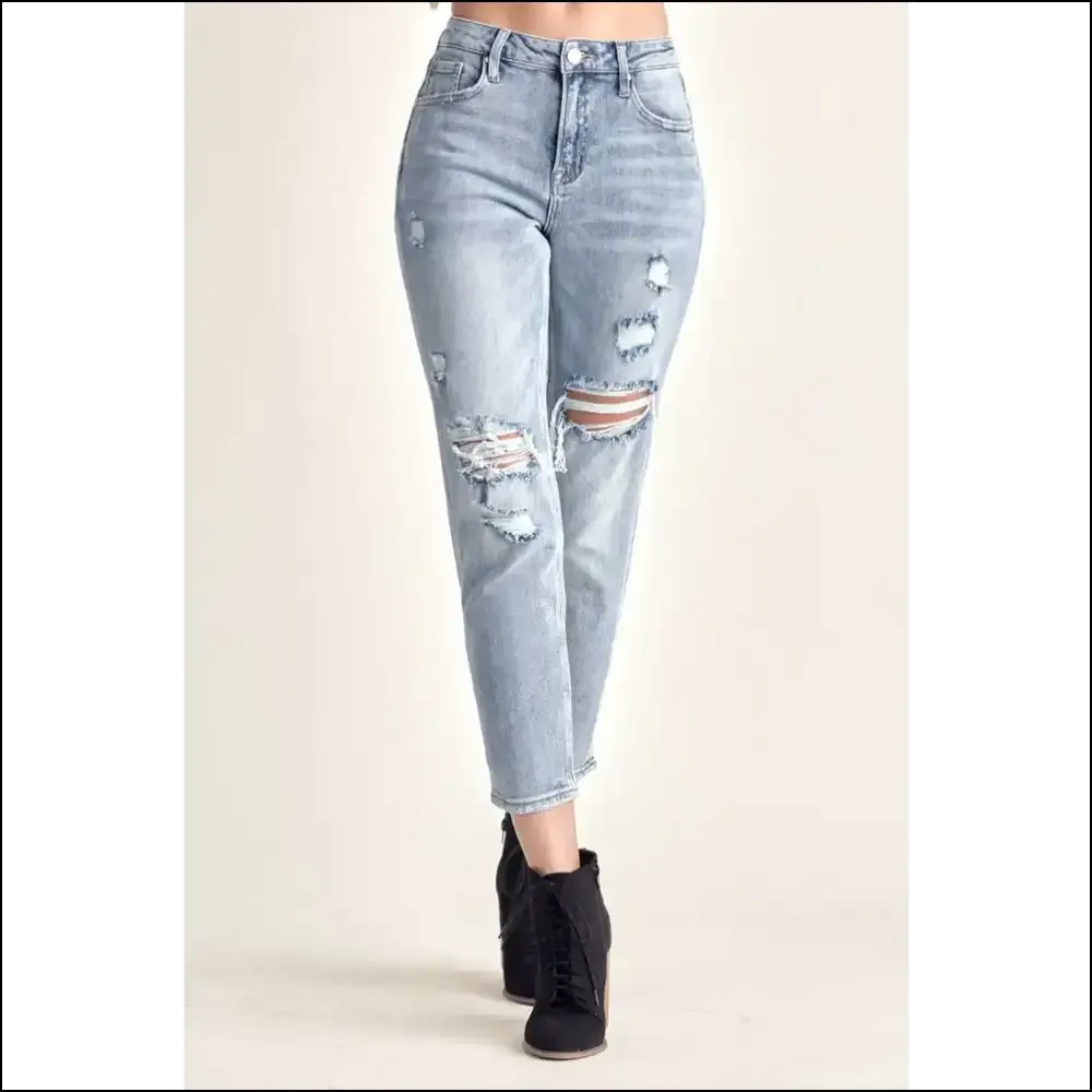 Distress your Way to Fabulous with Needful Things Distressed Slim Cropped Jeans! 🎉👖