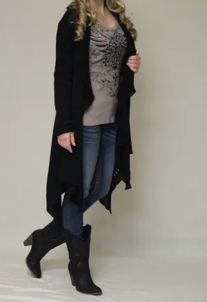 Double Zero | Cut Out Cardigan Black
