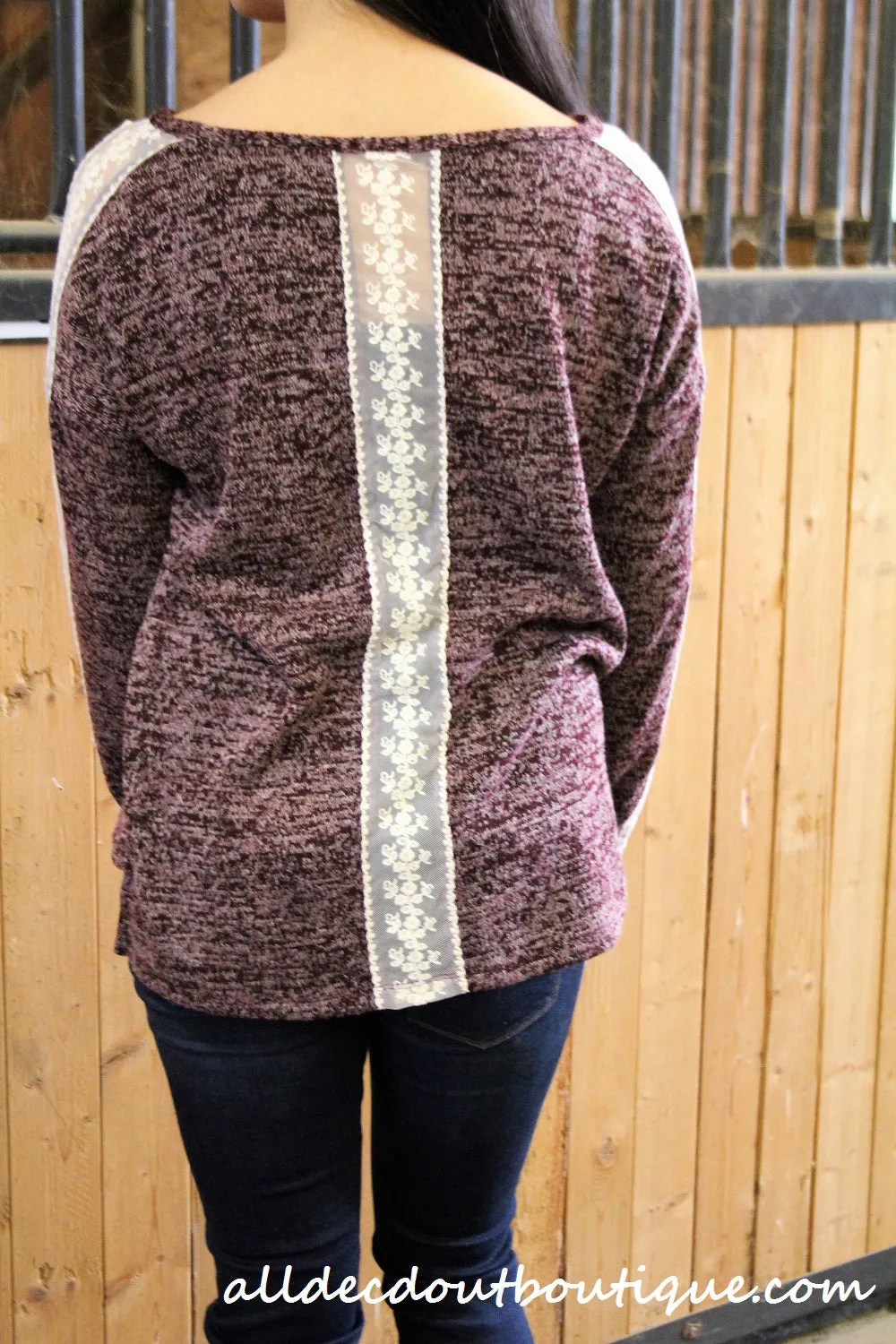 Double Zero | Lace Accent Top Wine