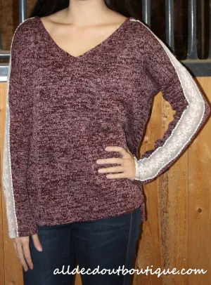 Double Zero | Lace Accent Top Wine