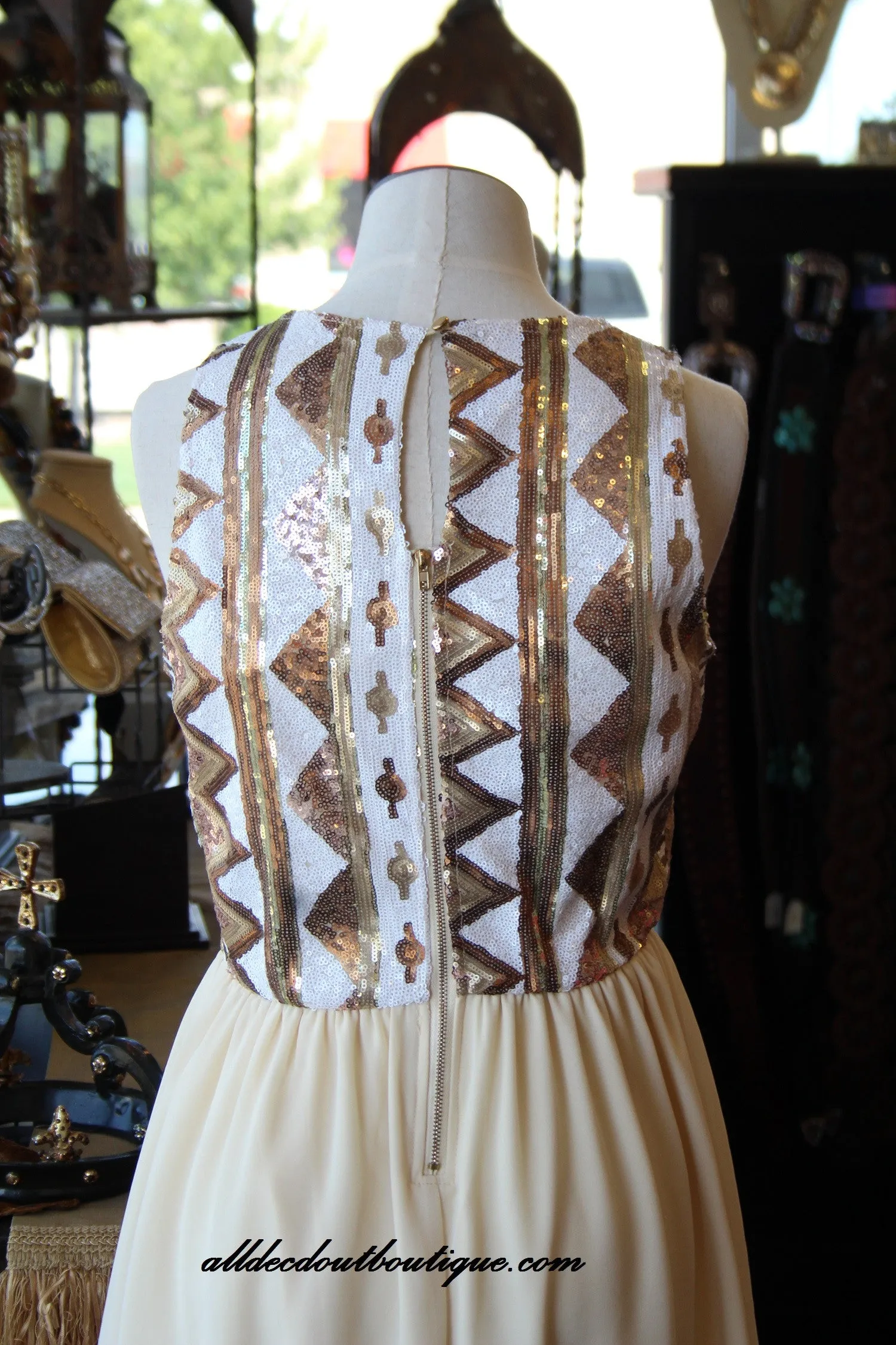 Double Zero | Sequin Dress Cream