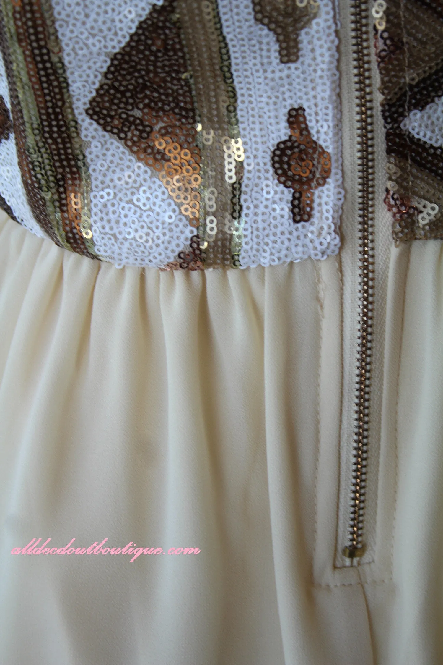 Double Zero | Sequin Dress Cream