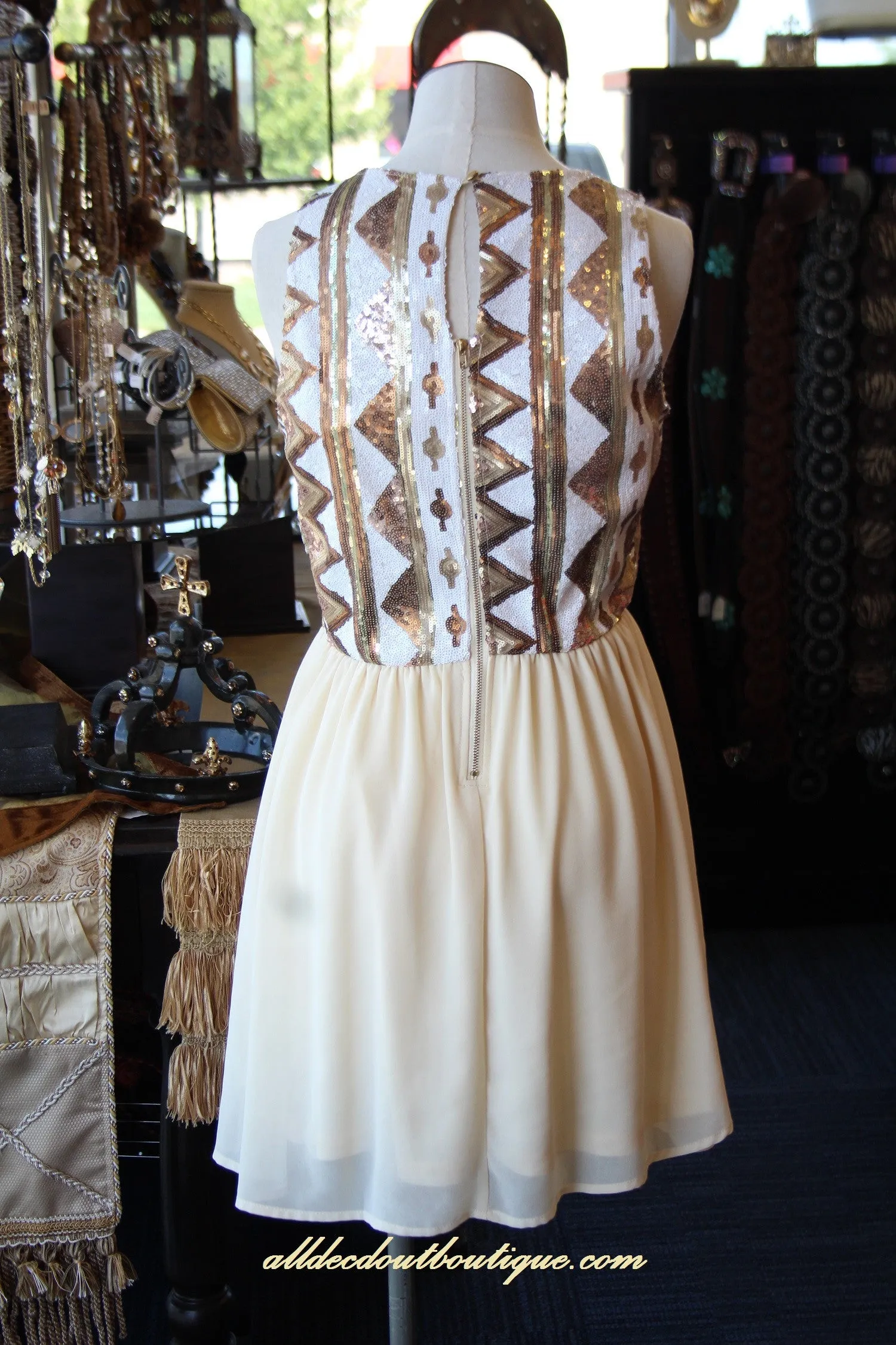 Double Zero | Sequin Dress Cream
