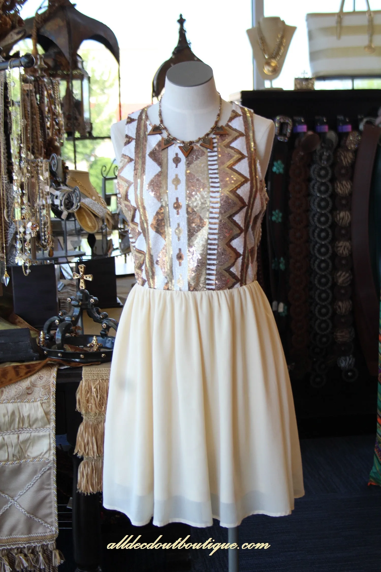Double Zero | Sequin Dress Cream
