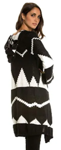 Elan | Aztec Pattern Sweater Cardigan