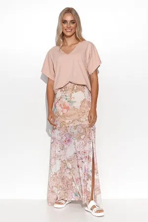 Elegant Flared Maxi Skirt with Slit