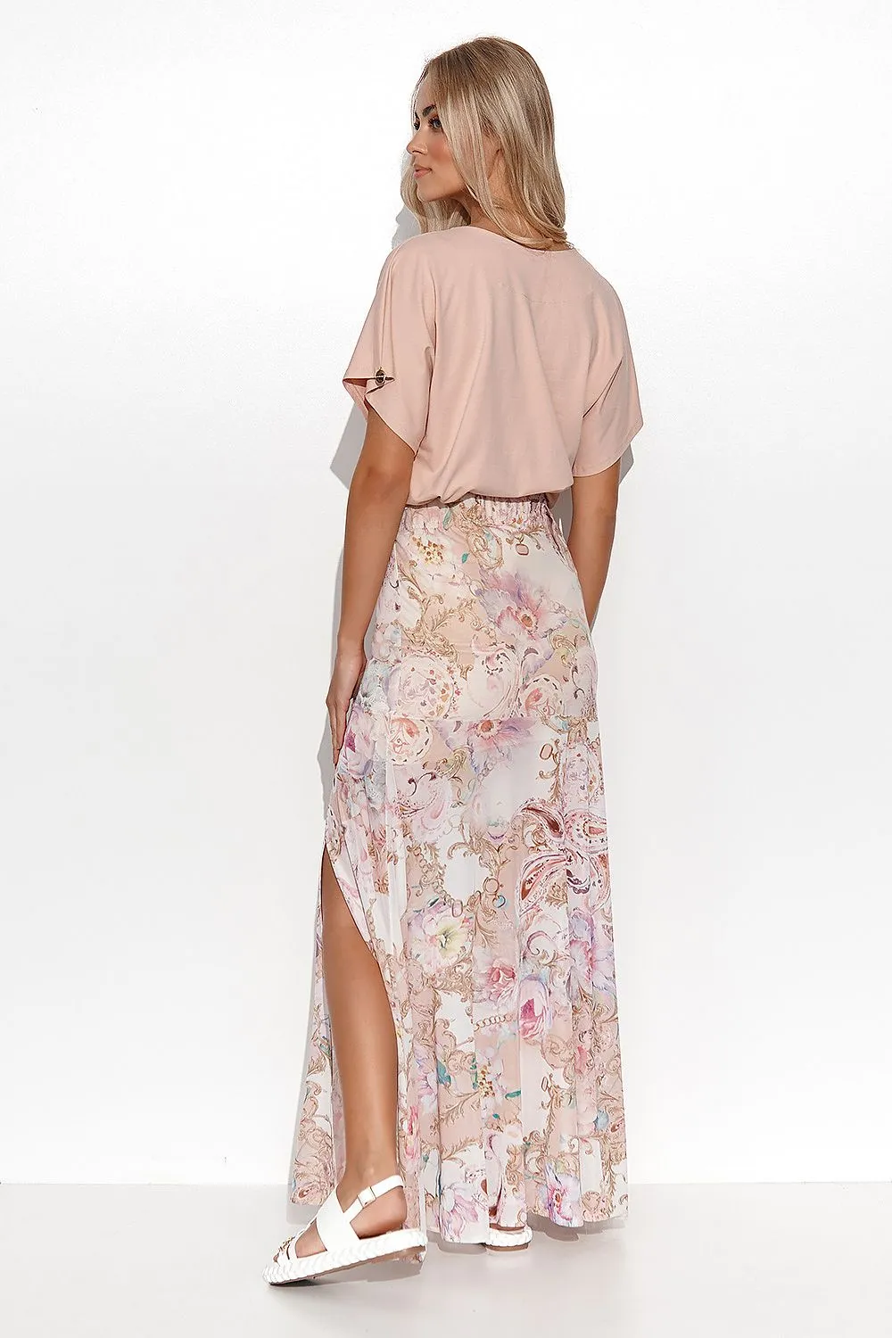 Elegant Flared Maxi Skirt with Slit