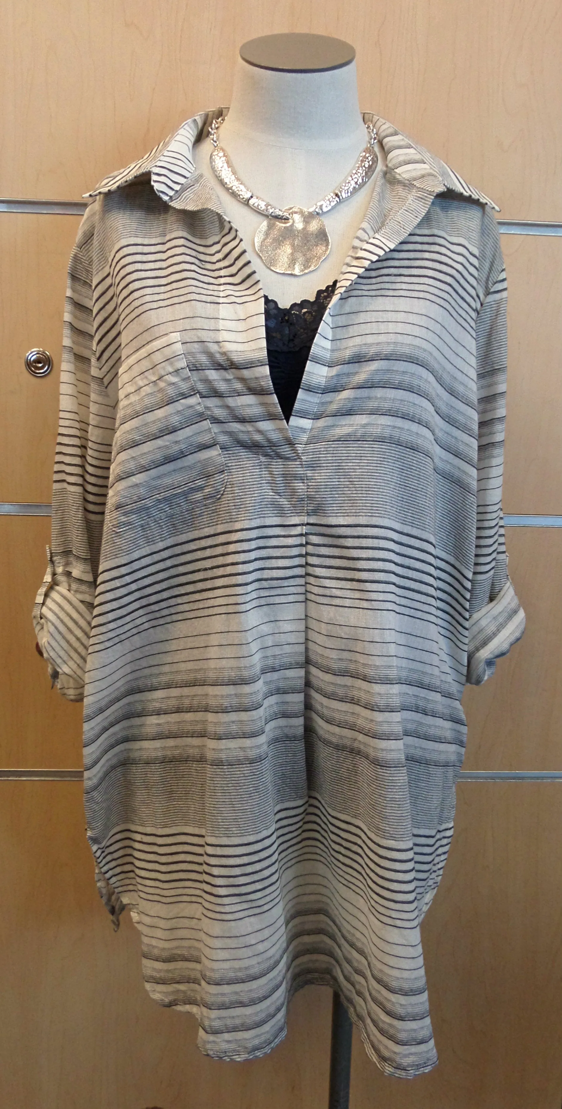 En Creme | Boyfriend Top Black/White
