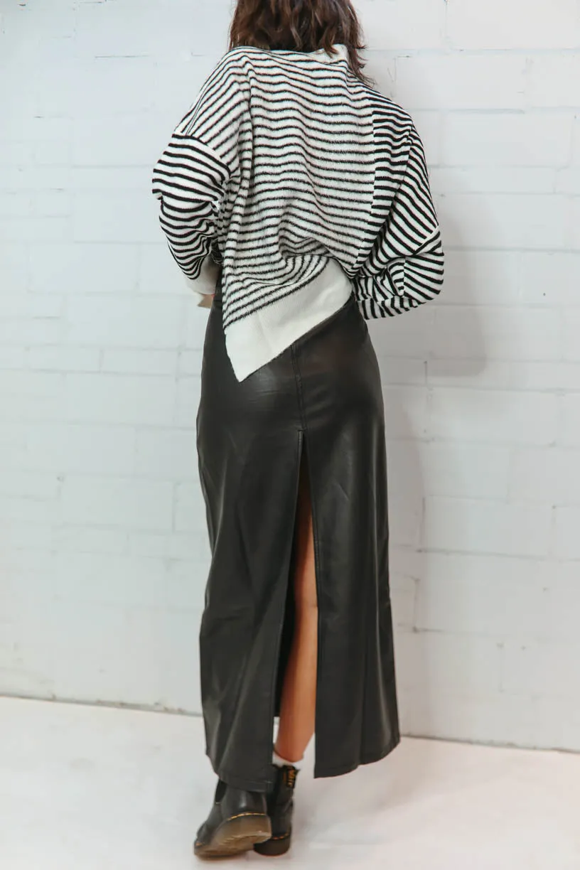 Free People: City Slicker Vegan Leather Skirt