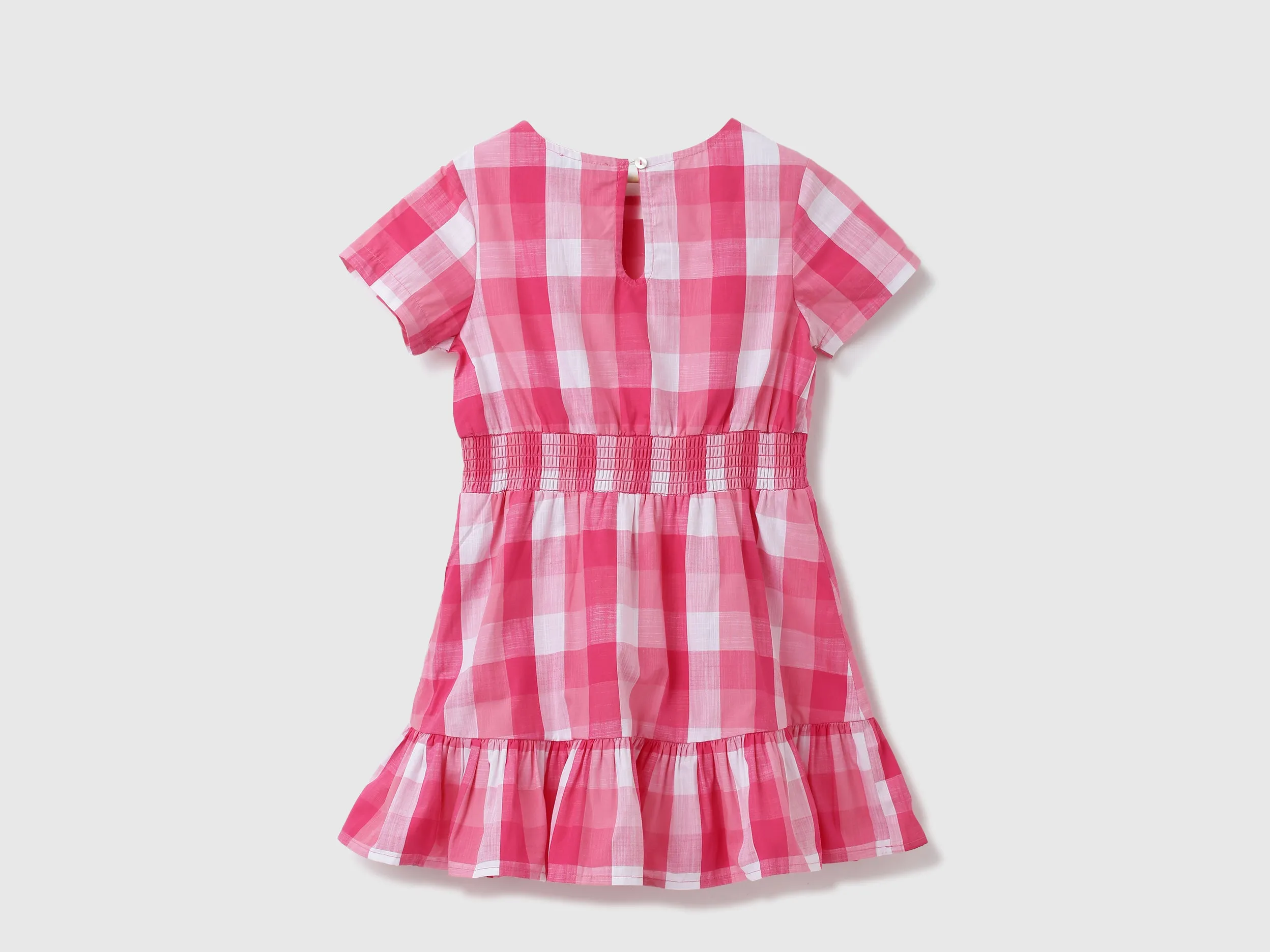 Girls Checked Round Neck Dress