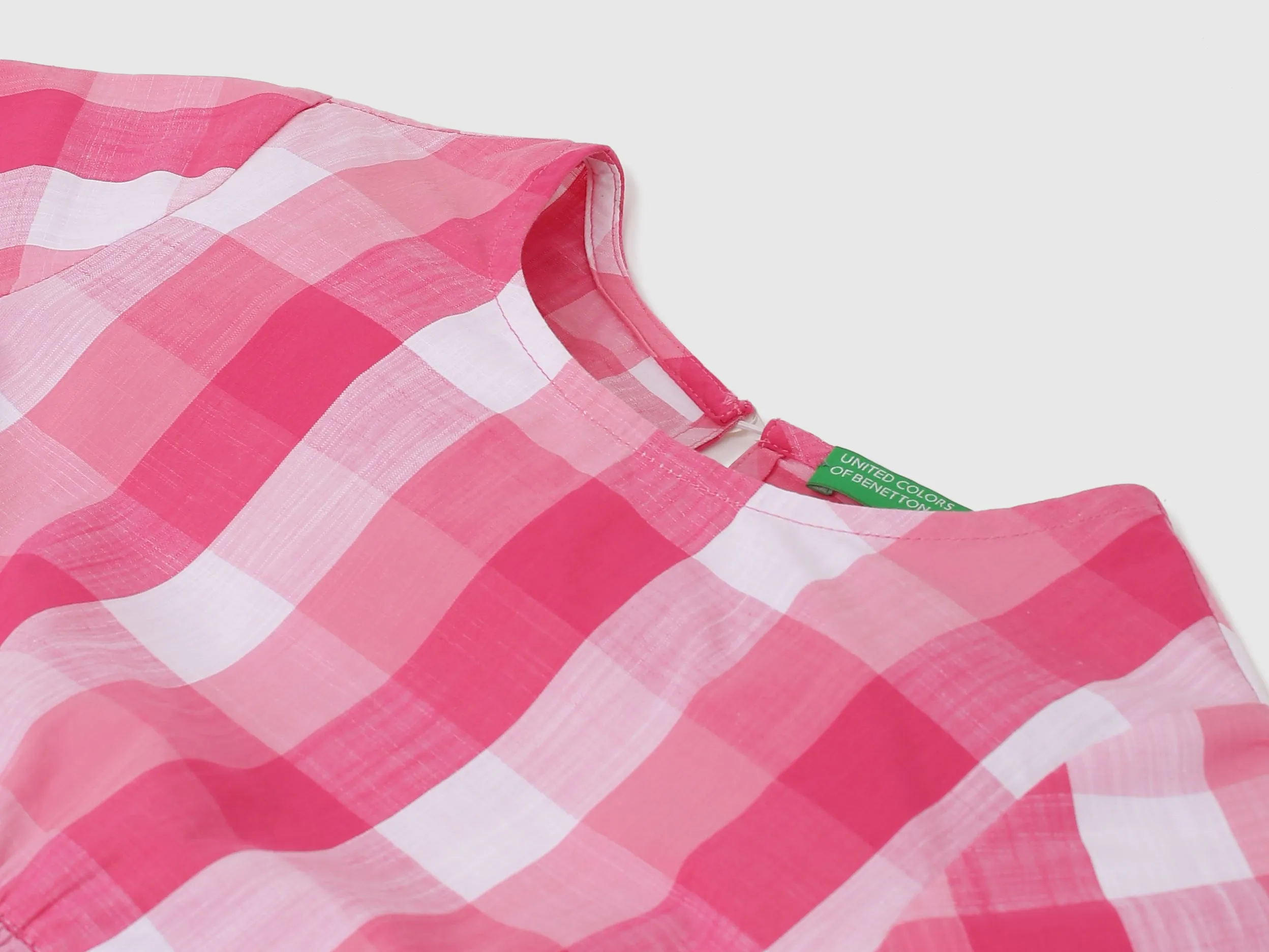 Girls Checked Round Neck Dress