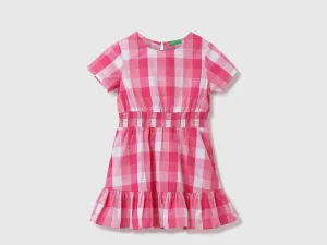 Girls Checked Round Neck Dress