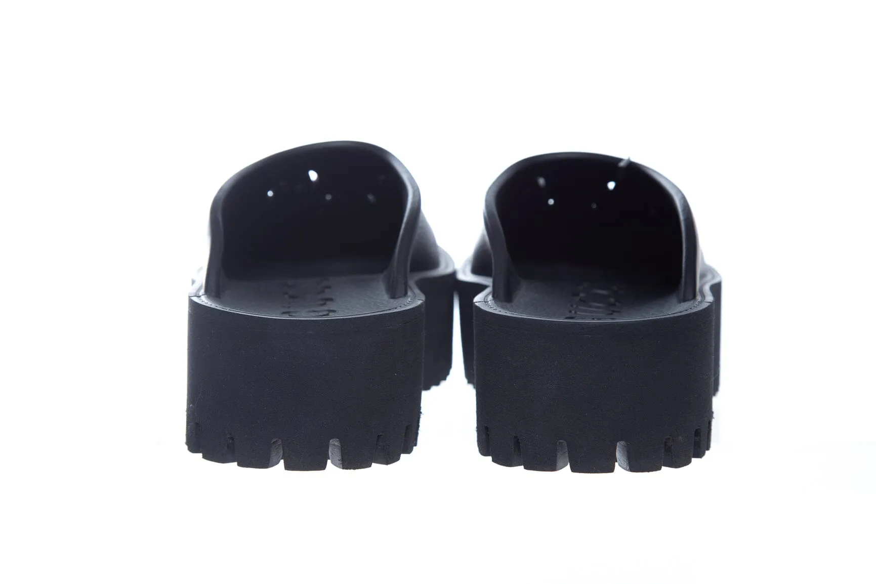 Gucci Black Rubber GG Platform Clogs SZ 38
