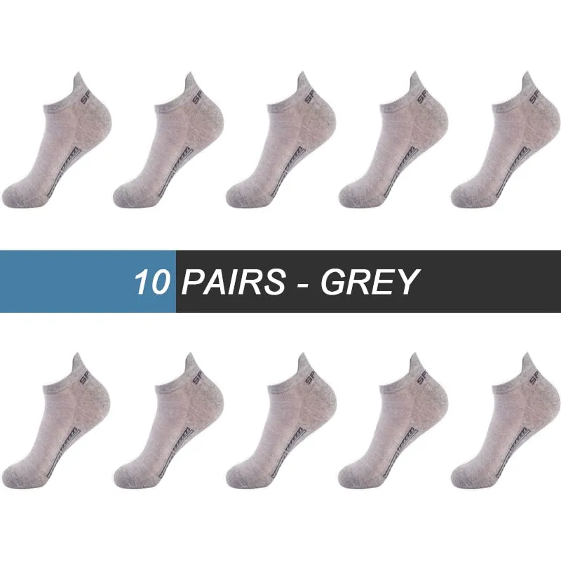 High Quality Breathable Cotton Ankle Mesh Socks (10Pairs )