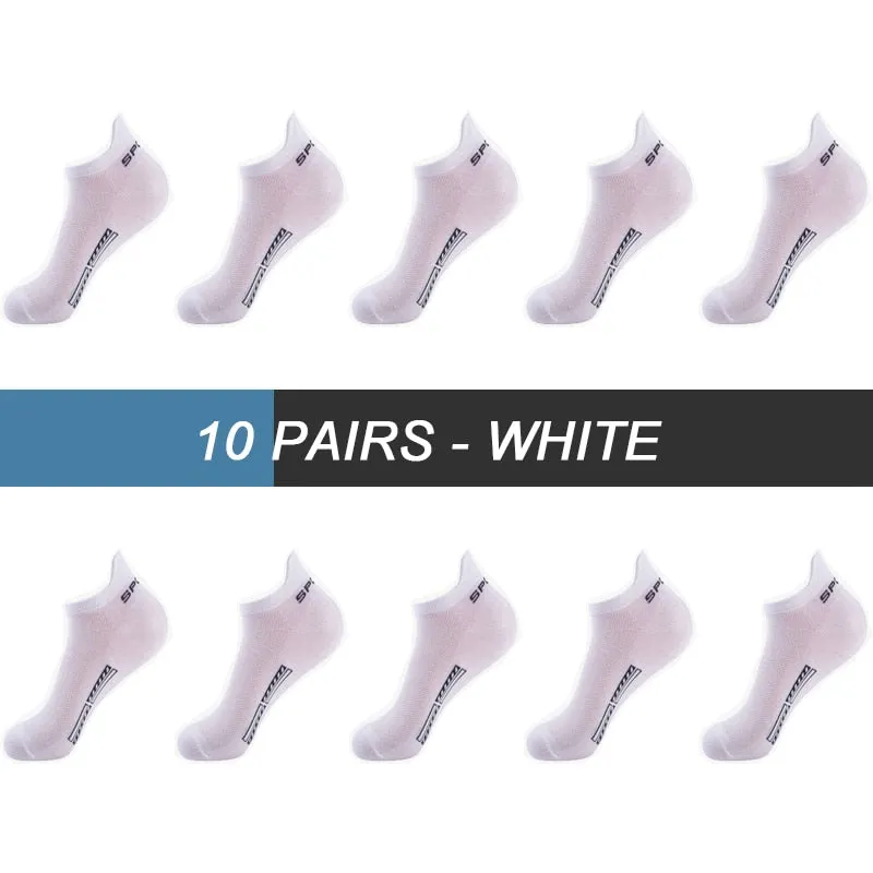 High Quality Breathable Cotton Ankle Mesh Socks (10Pairs )
