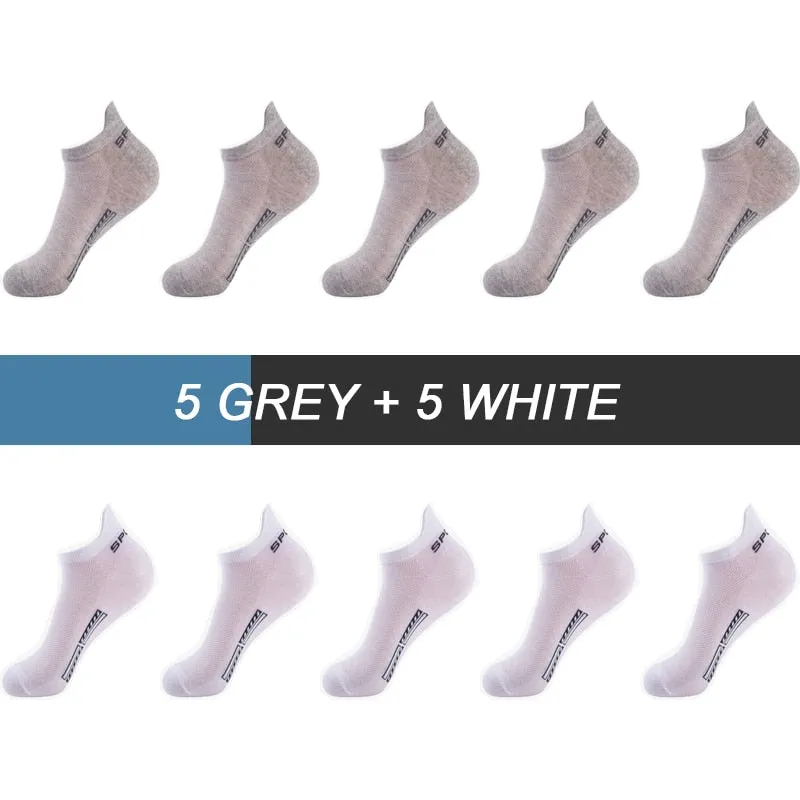 High Quality Breathable Cotton Ankle Mesh Socks (10Pairs )