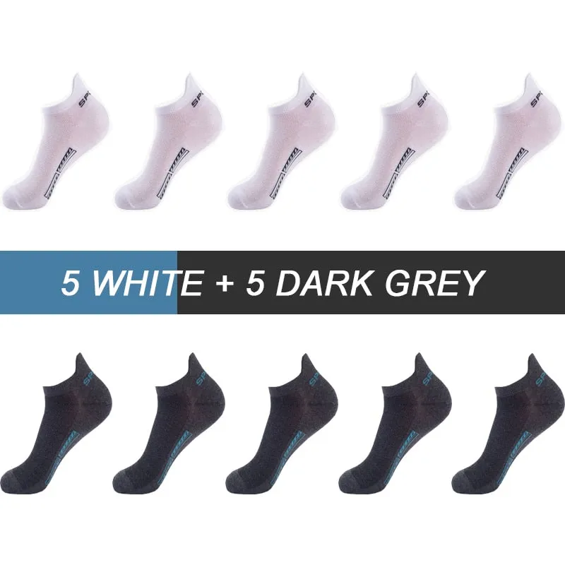 High Quality Breathable Cotton Ankle Mesh Socks (10Pairs )