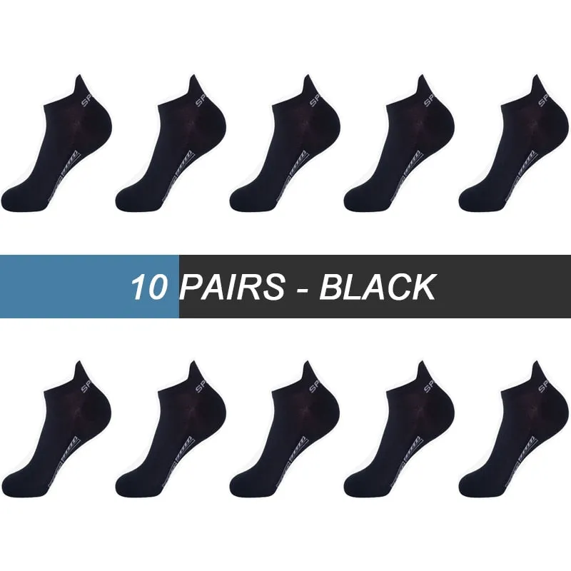 High Quality Breathable Cotton Ankle Mesh Socks (10Pairs )
