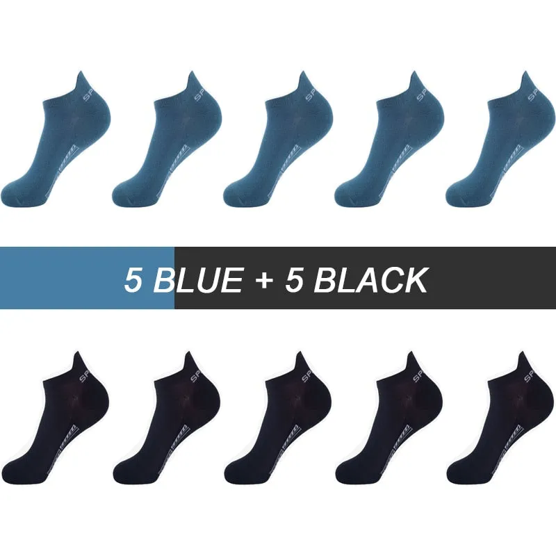 High Quality Breathable Cotton Ankle Mesh Socks (10Pairs )
