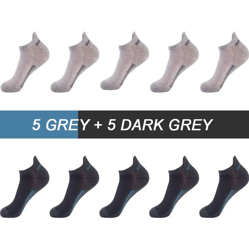 High Quality Breathable Cotton Ankle Mesh Socks (10Pairs )