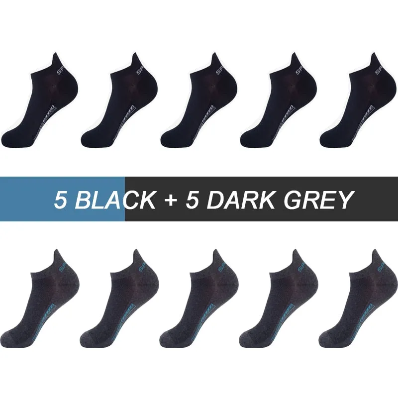 High Quality Breathable Cotton Ankle Mesh Socks (10Pairs )