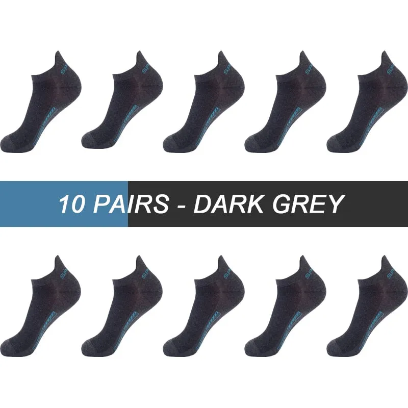 High Quality Breathable Cotton Ankle Mesh Socks (10Pairs )