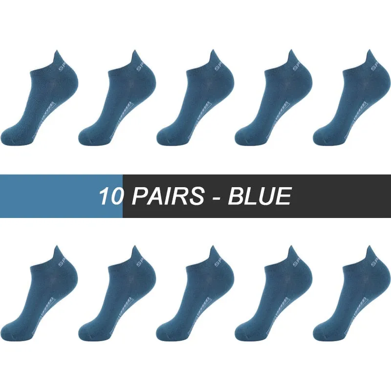 High Quality Breathable Cotton Ankle Mesh Socks (10Pairs )