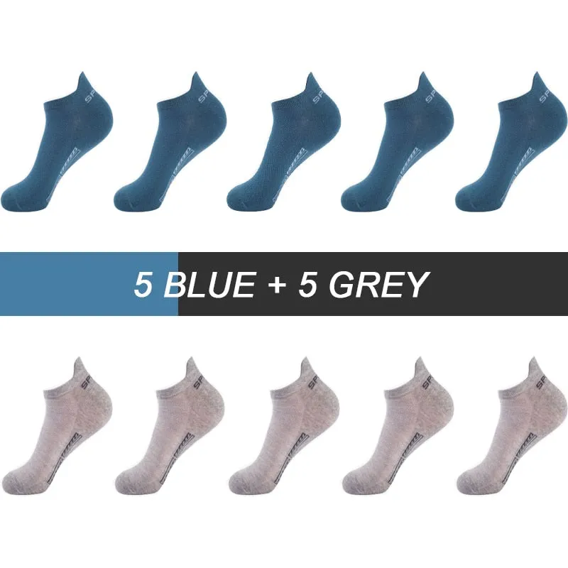 High Quality Breathable Cotton Ankle Mesh Socks (10Pairs )