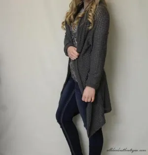 Honey Punch | Knit Cardigan Charcoal