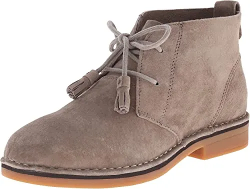 Hush Puppies Chukka Boots Womens  Suede Tassel Laces Low Block Heel