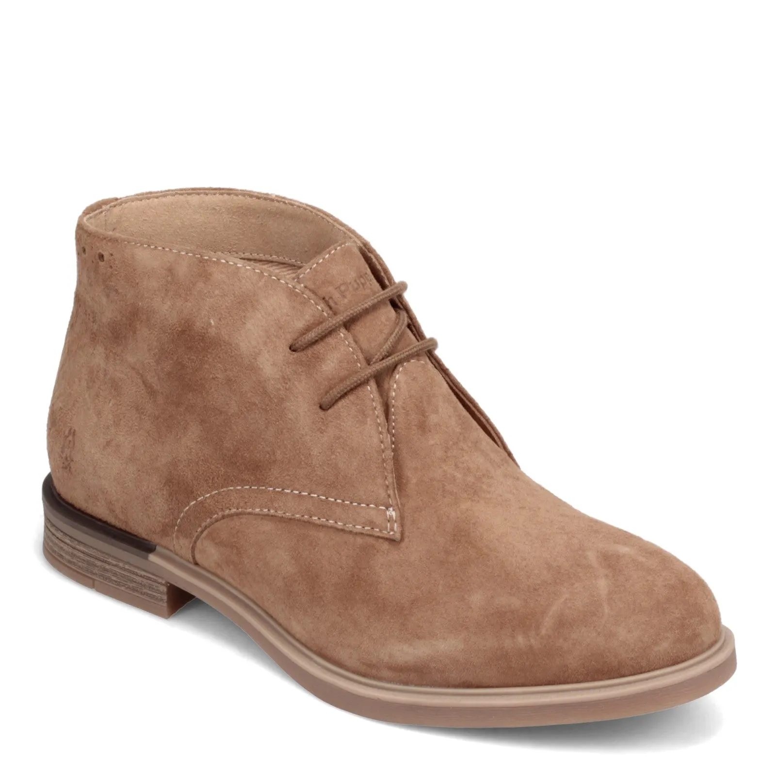 Hush Puppies Chukka Boots Womens  Suede Tassel Laces Low Block Heel