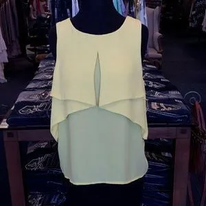 Jealous Tomato | Yellow Ruffle Sleeveless Blouse