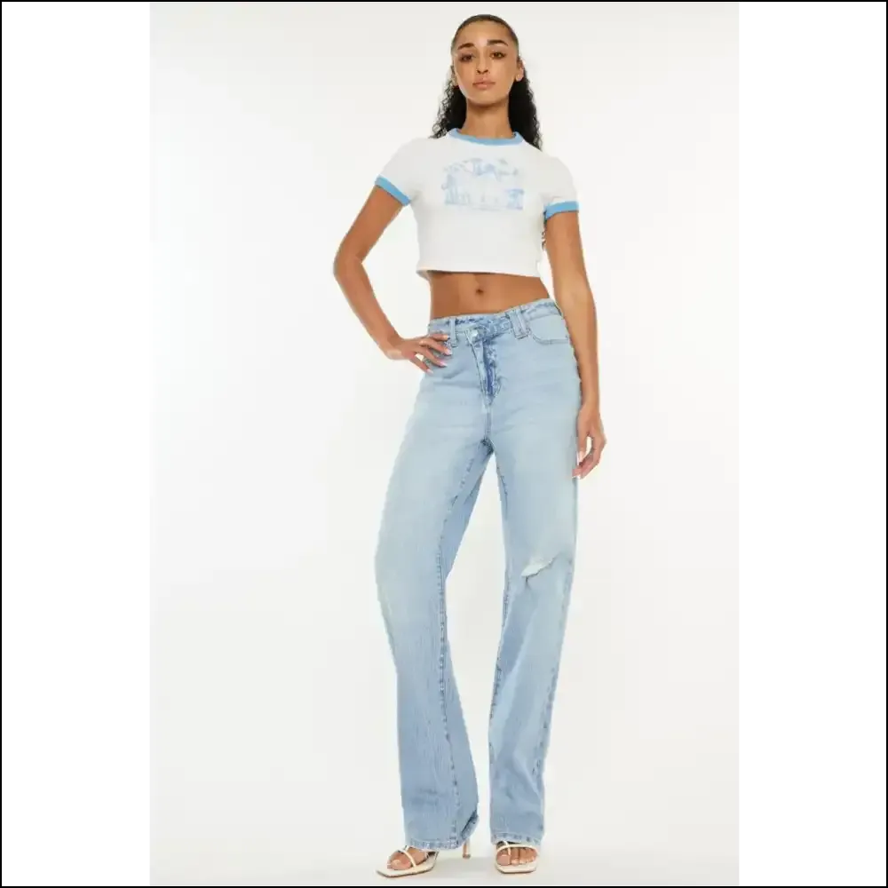 Kancan Distressed High Waist Straight Jeans: your New Bff for Strutting!