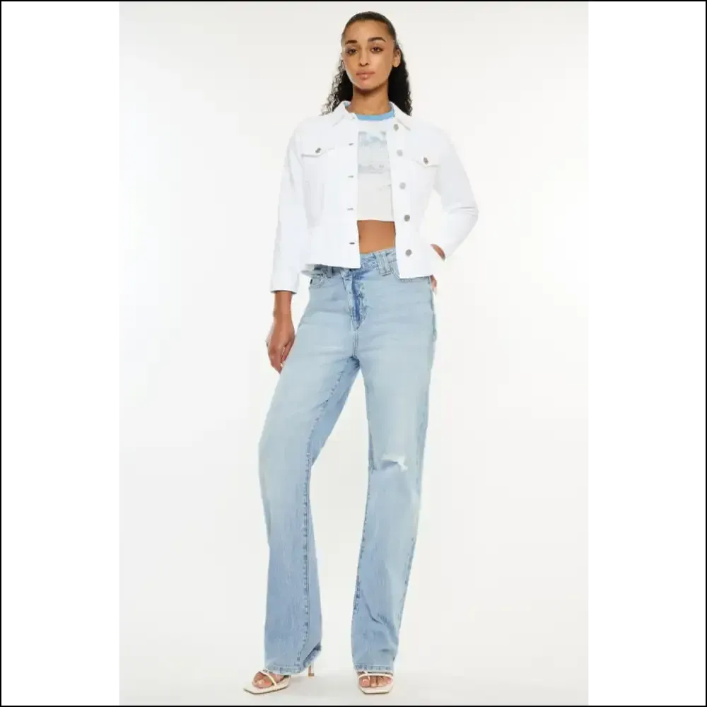 Kancan Distressed High Waist Straight Jeans: your New Bff for Strutting!