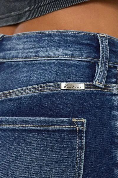 Kinzy Full Size Cat's Whiskers Button Fly Denim Shorts