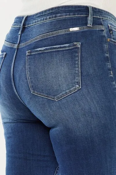 Kinzy Full Size Cat's Whiskers Button Fly Denim Shorts