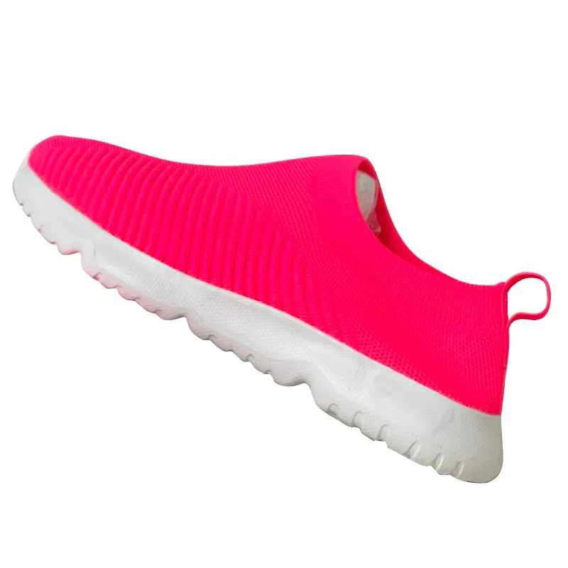 Knitting Sock Sneakers - Slip On Flat Shoes Women Plus Size Loafers Flats Walking Shoes Women Spring Summer