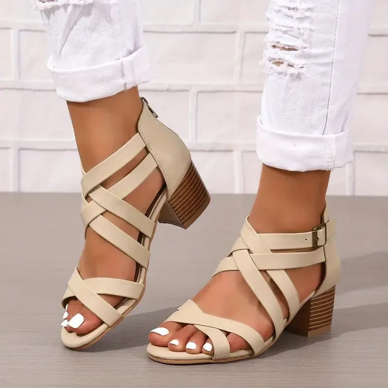 🔥Last Day Promotion 50% OFF - Women's Retro Stacked Heeled Orthopedic Sandals