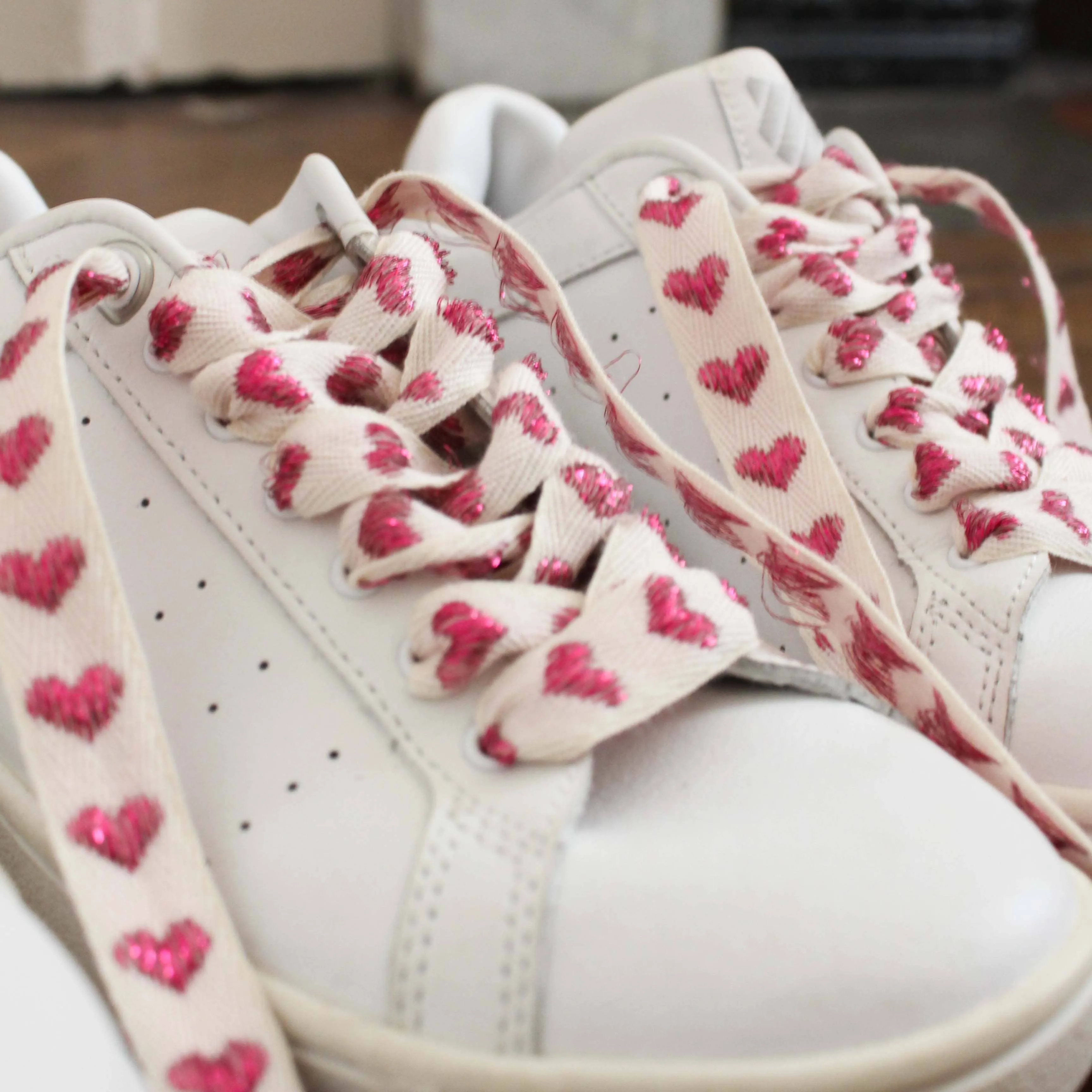 Linen Shoelaces With Hearts
