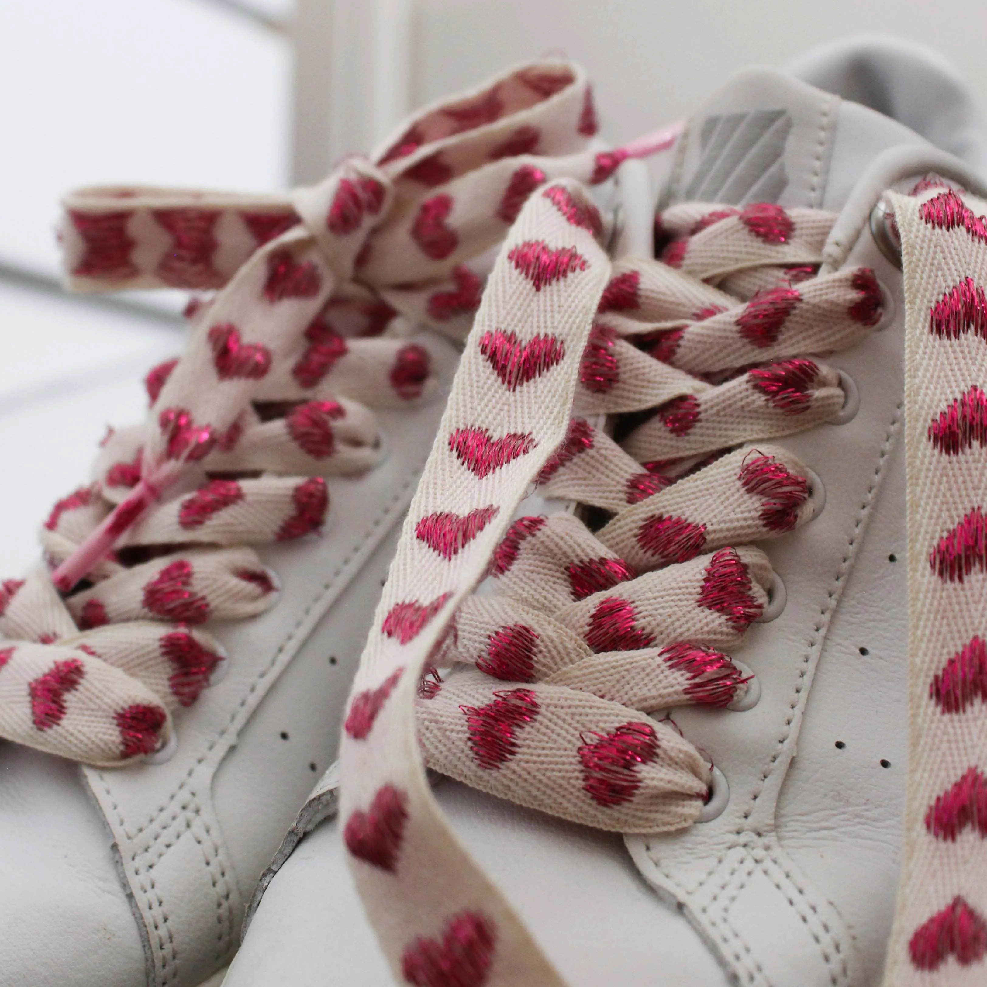 Linen Shoelaces With Hearts