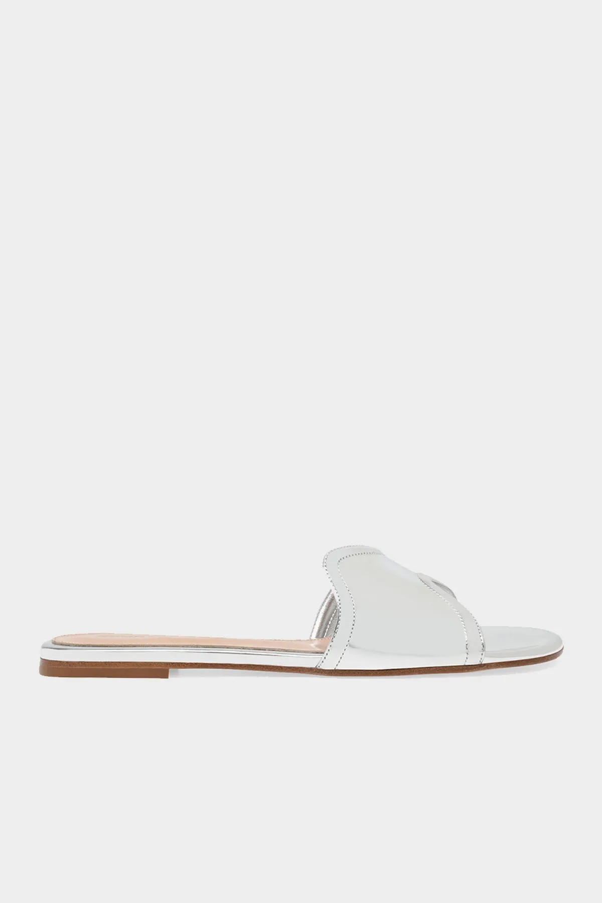 Lucrezia Flat Sandals in Silver