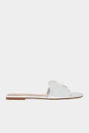 Lucrezia Flat Sandals in Silver