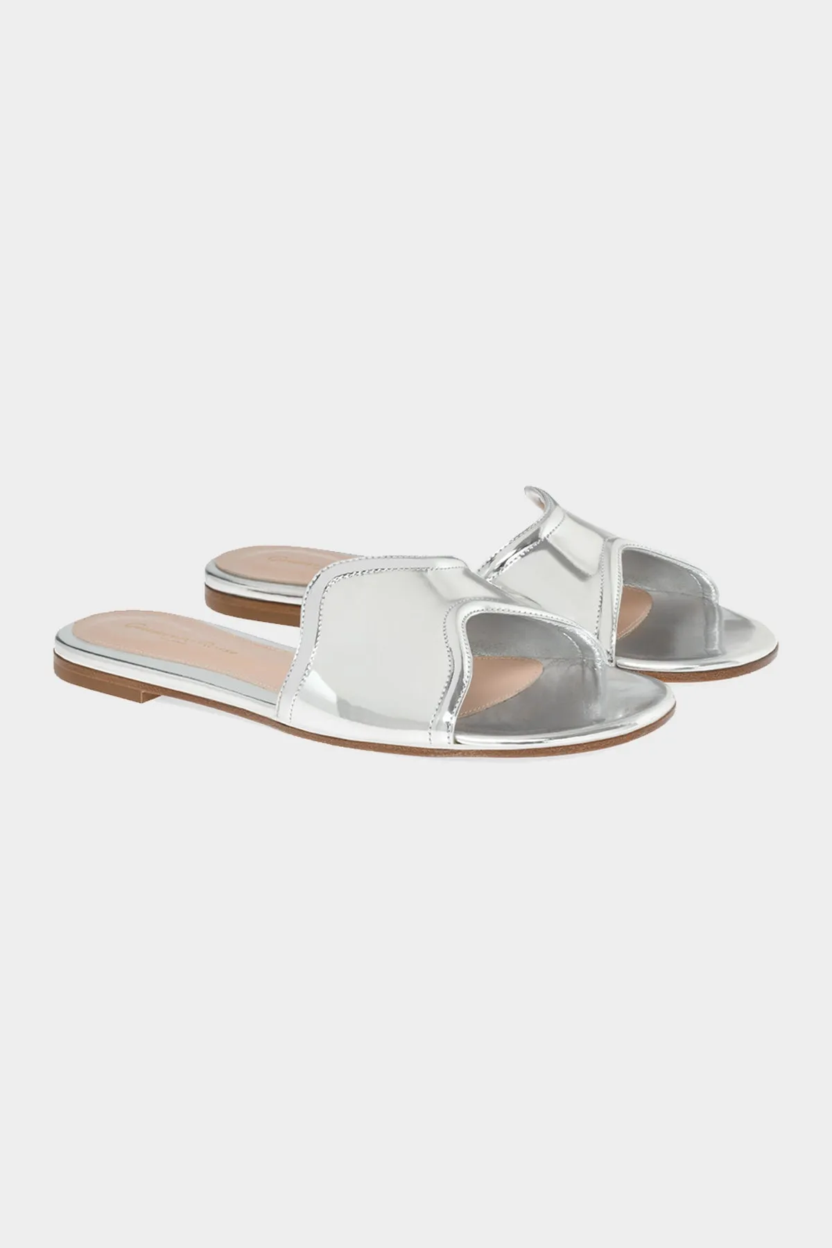 Lucrezia Flat Sandals in Silver