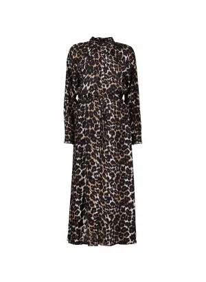 Luna LENZING™ ECOVERO™ Midi Dress | Brown Leopard Print