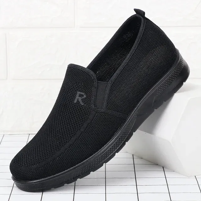 LuxusStyle Sommer Herren Mesh Slip-On Sneakers - Atmungsaktive Casual Business Schuhe