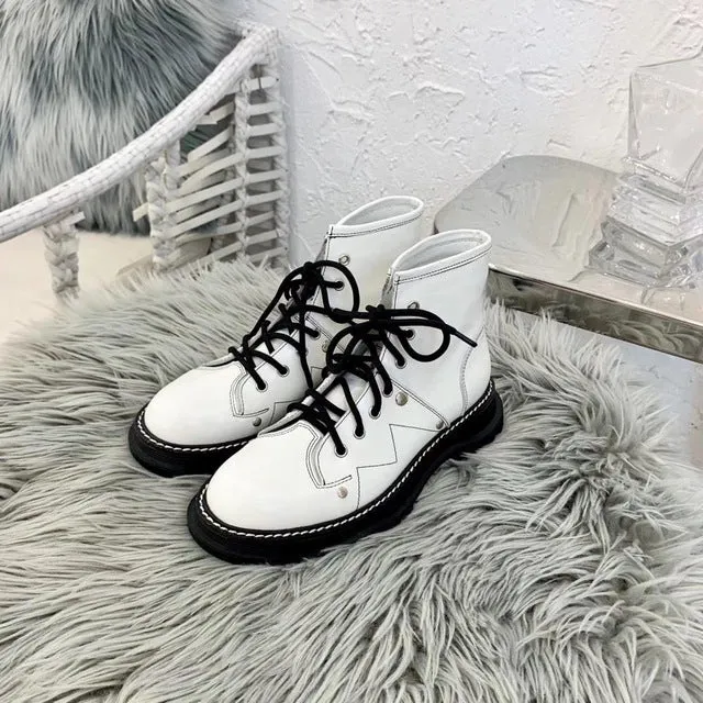 Martin Boots women Shoes Scarpe Donna Round Toe Ankle Boots Med Heel Ladies Boots Cross-Tied Female Shoes Plush Botas Mujer