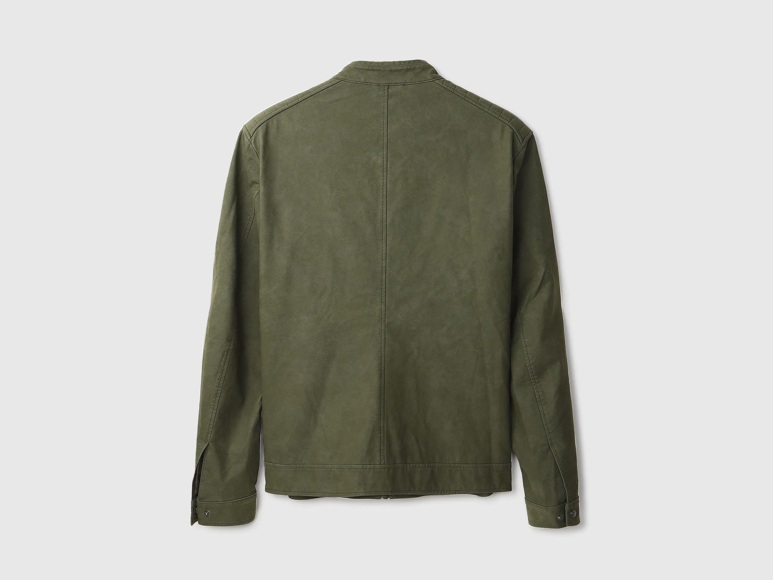 Men Solid Band Collar Jacket